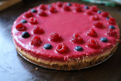Close-up of strawberry on table