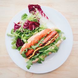 Close-up of food served in plate