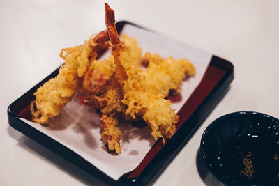 Close-up of served food in plate