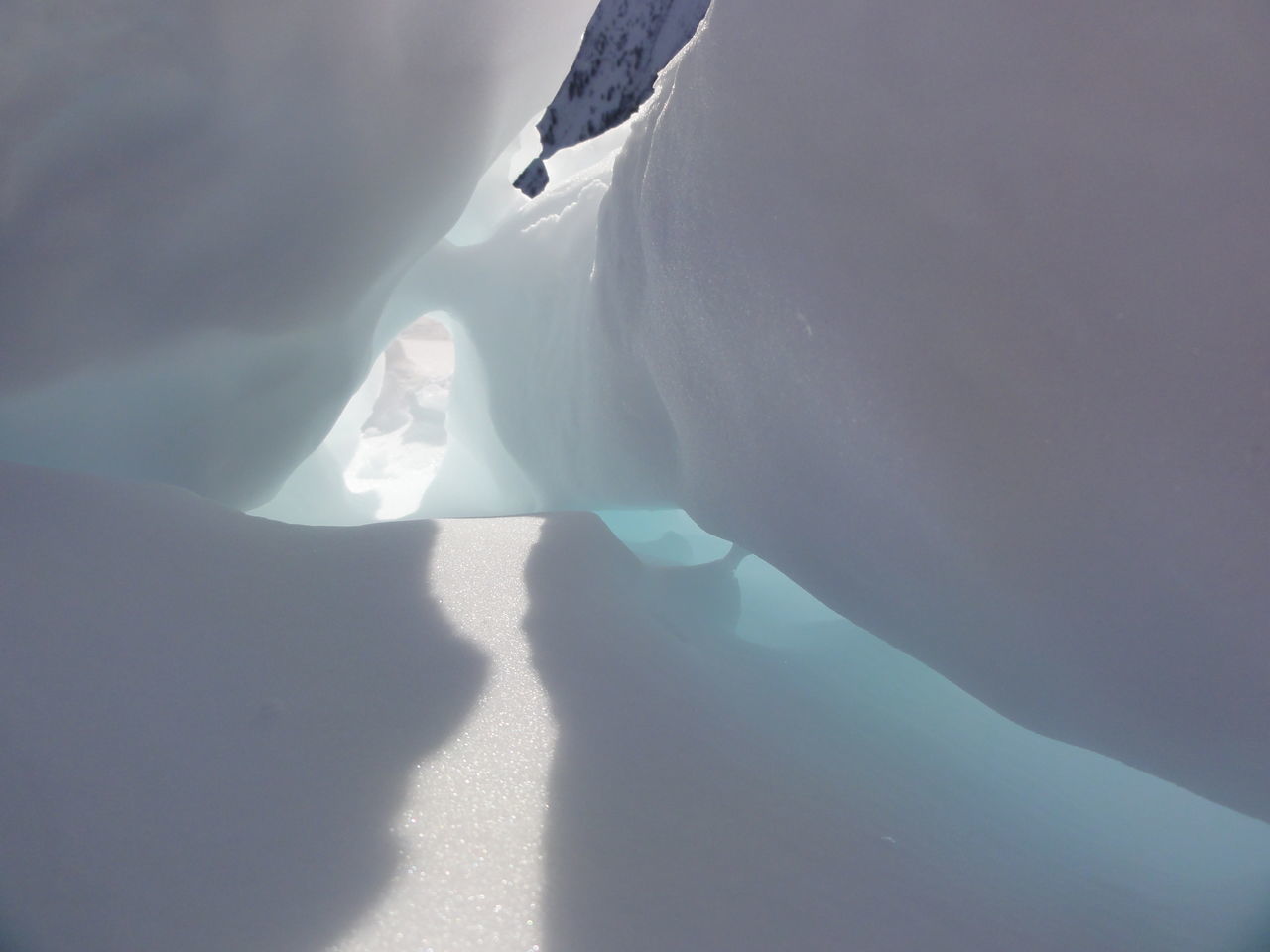 Sun light through snow