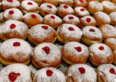 Full frame shot of hannukah souvganiott jewish holiday cake