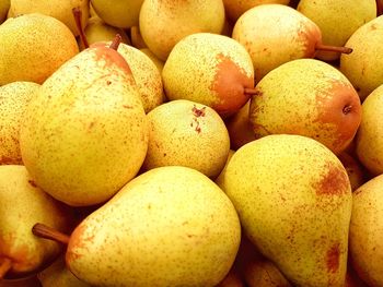 Full frame shot of pears for sale at market stall