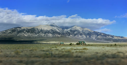 Scenic view of land against sky