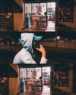 Man photographing at store