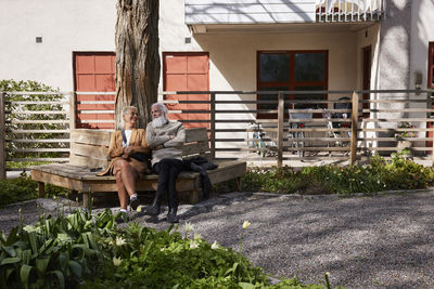 Couple relaxing together at sunny day