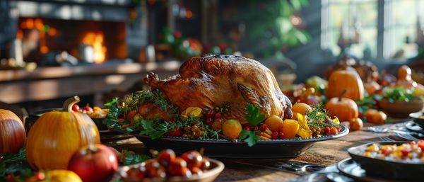 Close-up of food on table