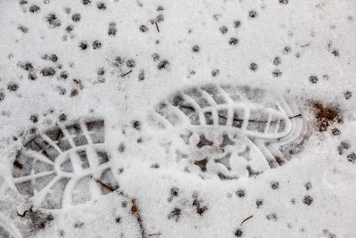 Full frame shot of snow covered land