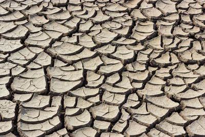 Full frame shot of cracked field