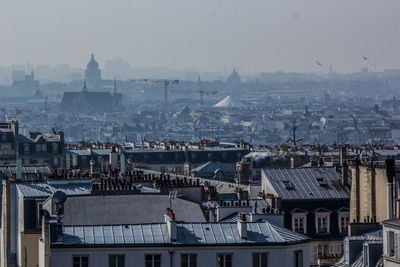 High angle view of buildings in city