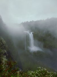 Scenic view of waterfall