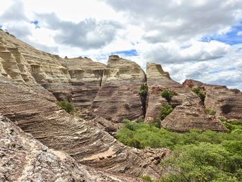 Scenic view of landscape against sky at serra da capivara national park 