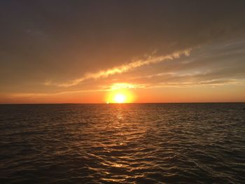 Scenic view of sea at sunset