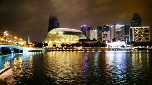 Illuminated city at night