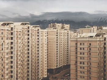 High angle view of buildings in city