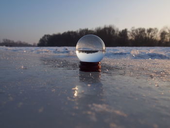 Close-up of crystal ball in water