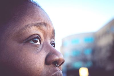Close-up portrait of woman
