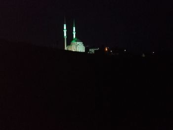 Low angle view of church at night
