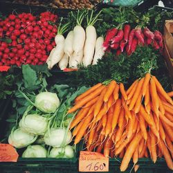 Vegetables for sale at market stall