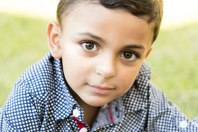 Close-up portrait of smiling boy