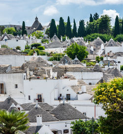 High angle view of townscape against sky