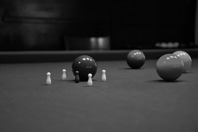 Pool balls on table
