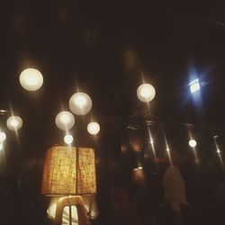 Illuminated lamp at night