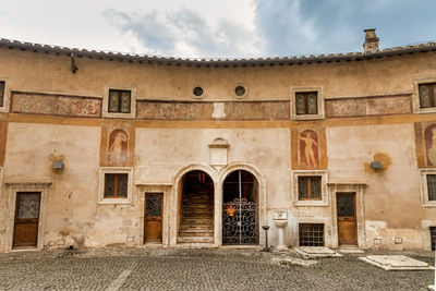 Exterior of old building against sky