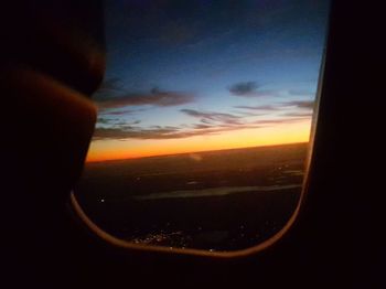 View of landscape through airplane window