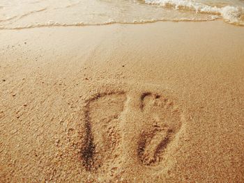 High angle view of sand