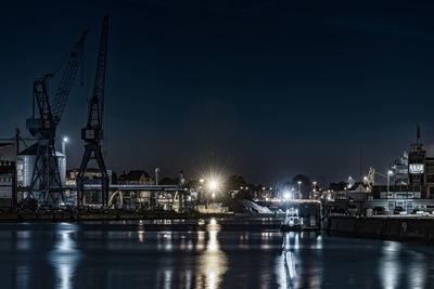 Illuminated city at night