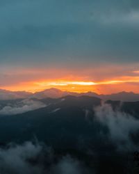 Scenic view of dramatic sky during sunset