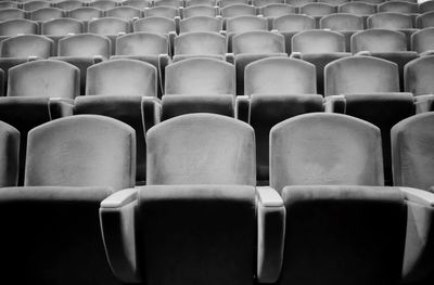 Full frame shot of empty chairs at auditorium