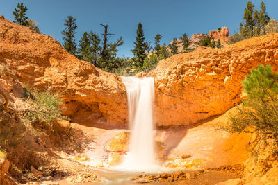 Scenic view of waterfall