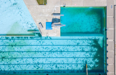 View of swimming pool against building