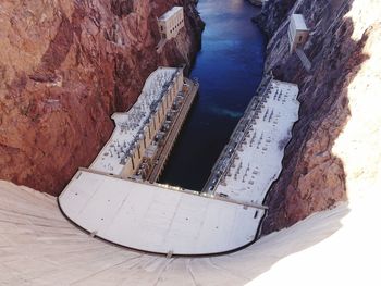 High angle view of hoover dam