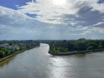 Scenic view of river against sky