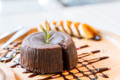 Close-up of cake on table