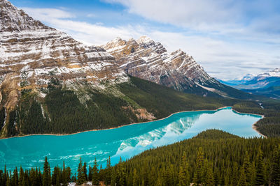 Scenic view of snowcapped mountain against sky