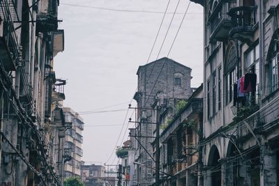 Low angle view of buildings against sky