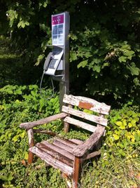 Empty bench in park