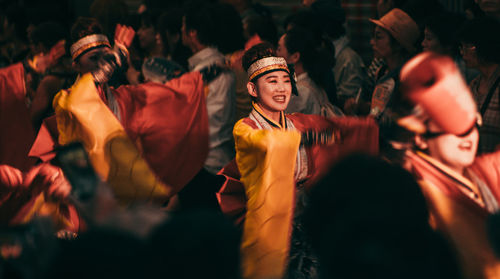 Group of people looking at music concert