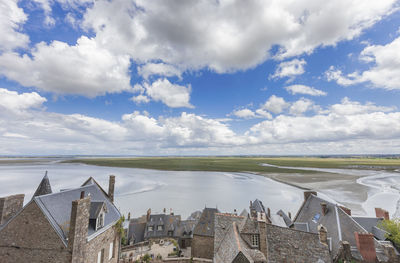 Panoramic view of river against sky