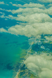 Aerial view of sea against sky