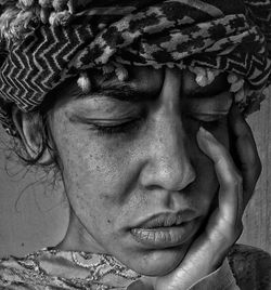 Close-up portrait of young woman