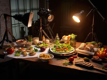 Close-up of food on table