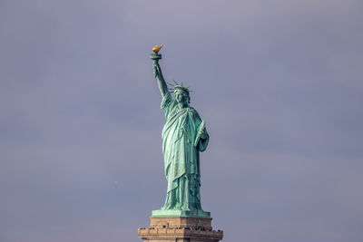 Low angle view of statue against clear sky