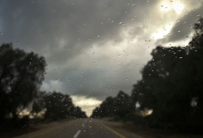 Wet glass window during rainy season