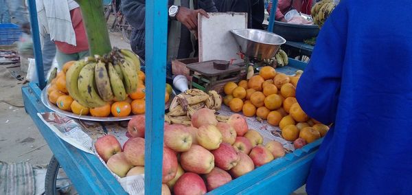 Various fruits for sale at market stall