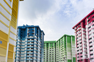 Low angle view of residential buildings against sky