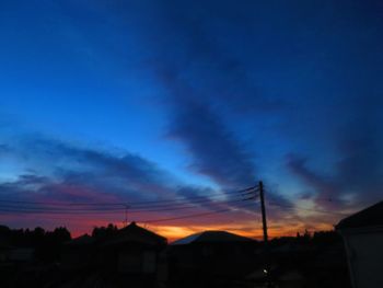 Low angle view of silhouette buildings against sky during sunset